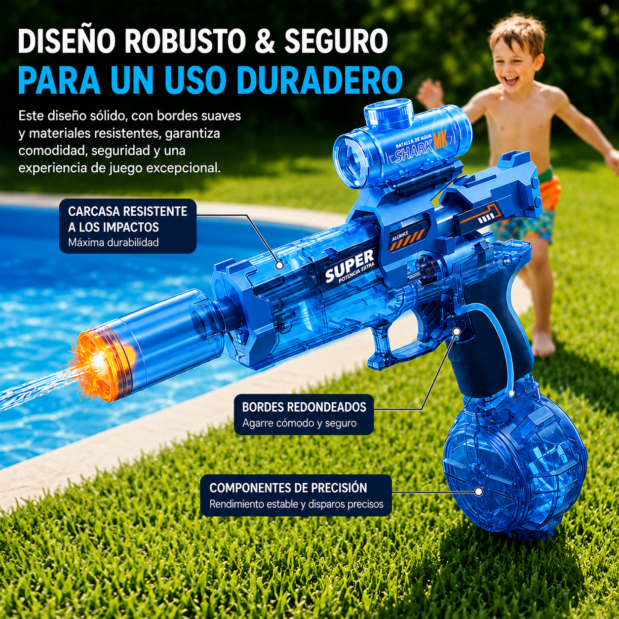 AquaDelta™ | Pistola de Agua Automática Recargable